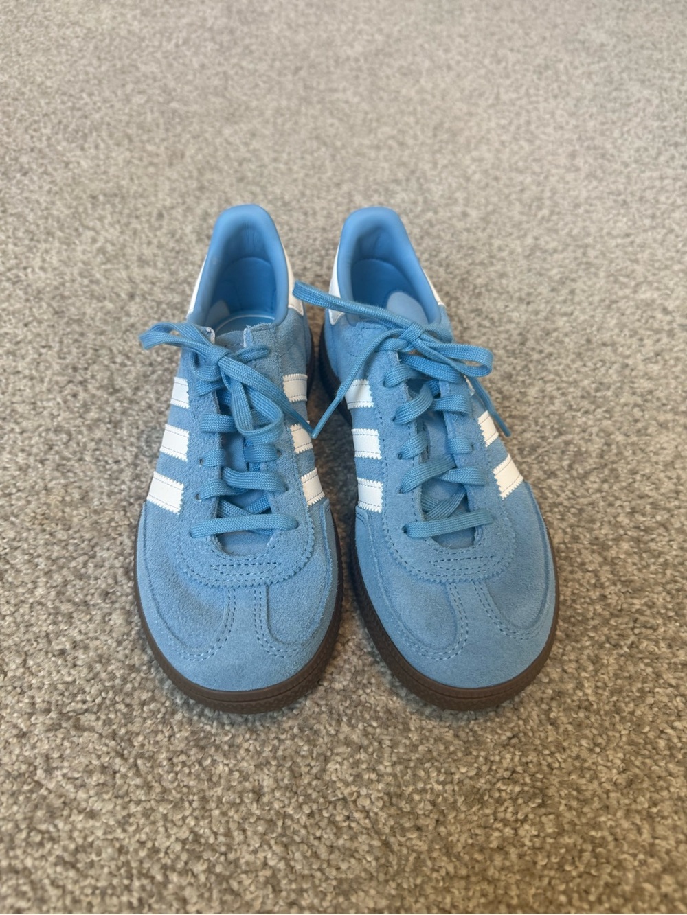 adidas Samba Light Blue Suede Sneakers with White Stripes
